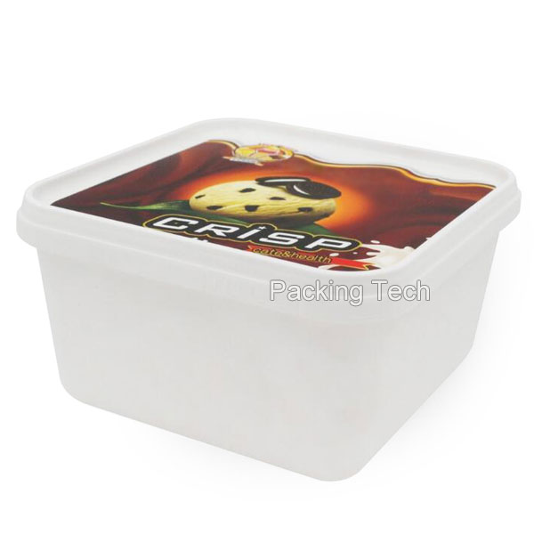 2L Rectangular Plastic IML Ice Cream Container As Tall Height Wholesale  Manufacturer